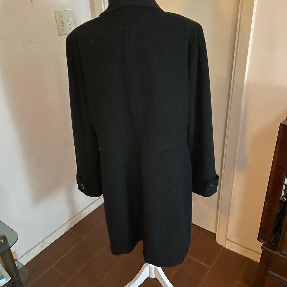 Old Navy Black Recycled Wool Coat collar button down size XL slant front pockets - Picture 8 of 15